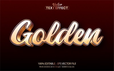 Golden - Glänzender Goldstil, bearbeitbarer Texteffekt, Schriftstil, grafische Illustration