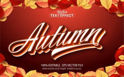 Herbst - kalligraphischer Stil, bearbeitbarer Texteffekt, Schriftstil, grafische Illustration