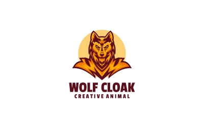 Logo de mascotte simple cape de loup