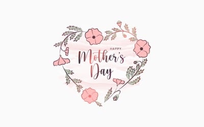 Mothers Day Heart With Flowers.