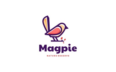Saksağan Basit Maskot Logo Tarzı