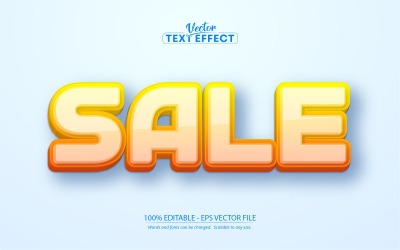 Saldi - Stile cartone animato, Effetto testo modificabile, Stile carattere, Illustrazione grafica