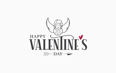 Tarjeta del día de San Valentín con Cupido