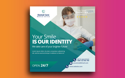 Dental Care Social Media Post Instagram bejegyzés banner sablon