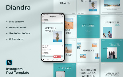 Diandra – Traveler közösségi média bejegyzéssablon