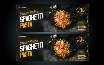 Leckere Spaghetti Vergangenheit Facebook-Cover Social Media