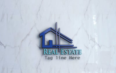 Logotipo imobiliário (logotipo mínimo 3D)