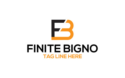 Modèle de conception de logo de lettre finie Bigno FB