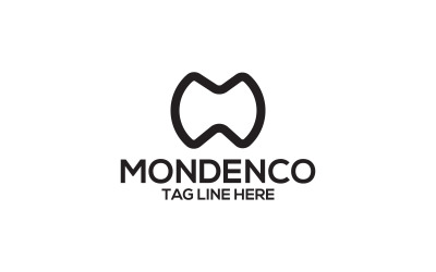 Modèle de conception de logo de lettre Mondenco M