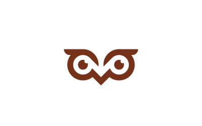 Modelo de design de logotipo de vetor de olhos de coruja
