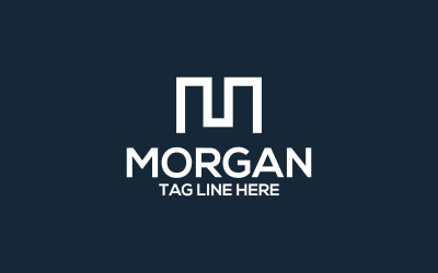 Plantilla de diseño de logotipo de letra Morgan M