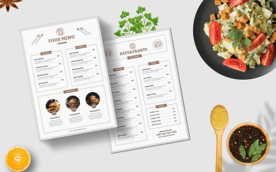 Szablon menu restauracji żywności