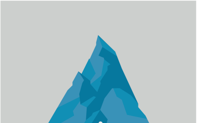 Template For The Logo Of A Travel Company. Iceberg, Man, Ice