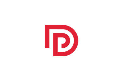 字母 DP 字母 PD 矢量标志设计模板