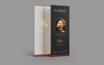 Barbershop Moderne Retro Roll Banner Sjabloon