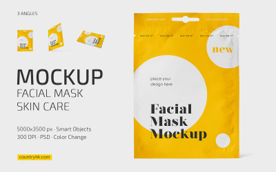 Gesichtsmaske Hautpflege Mockup Set