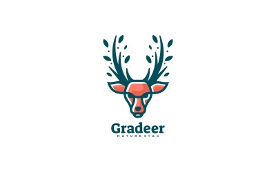 Geyik Basit Maskot Logo Tarzı