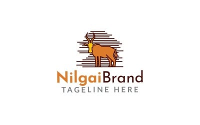 Modèle de conception de logo de marque Nilgai