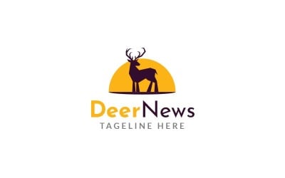 Modèle de conception de logo de nouvelles de cerf