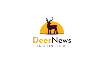 Modello di progettazione del logo di notizie sui cervi