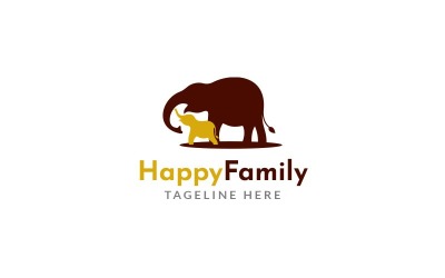 Modelo de design de logotipo de família feliz