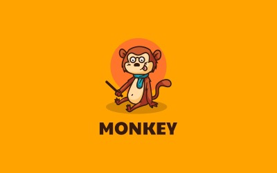 Opice jednoduchý styl loga maskota