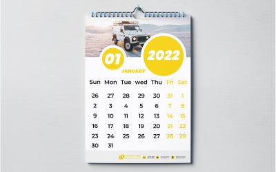 Plantilla de calendario de pared Planificador 2022