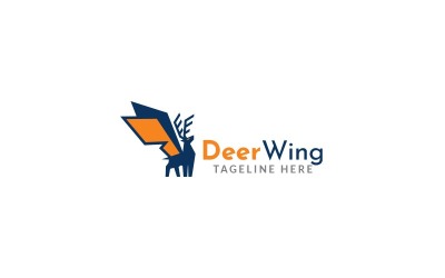 Plantilla de diseño de logotipo de ala de ciervo