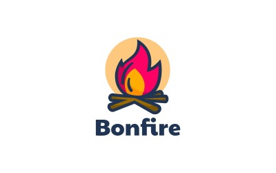 Şenlik Ateşi Basit Maskot Logo Tarzı