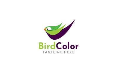 Vogelfarbe Logo-Design-Vorlage