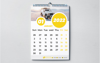 Modern 2024 Wall Calendar template design - TemplateMonster