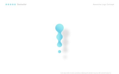 Abstract Bubbles Vertical Logo Template for Science, Medicine, and Technology