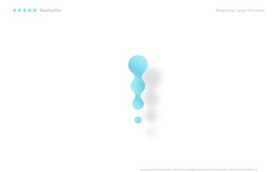 Abstracte bubbels verticale logo sjabloon voor wetenschap, geneeskunde en technologie