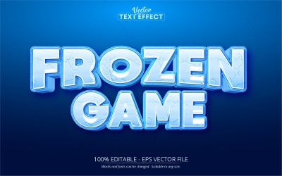 Lód — zamrożony styl gry, edytowalny efekt tekstowy, styl czcionki, ilustracja graficzna