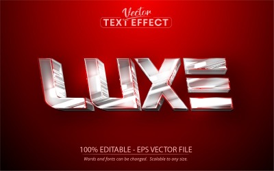 Luxe - Style métallique et argenté, effet de texte modifiable, style de police, illustration graphique