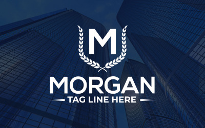 Modèle de conception de logo minimaliste M
