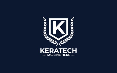 Modello di progettazione del logo della lettera K di Keratech