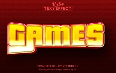 Spel - tecknad stil, redigerbar texteffekt, teckensnittsstil, grafikillustration