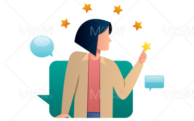 Valutazione dell&amp;#39;illustrazione vettoriale del prodotto o del servizio