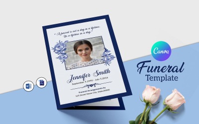 Virágos temetési program sablon Vállalati azonosító sablon