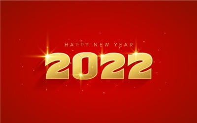 Elegante y lujoso feliz año nuevo 2022 - Diseño de banner