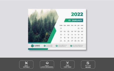 Modèle de conception de calendrier de bureau 2022