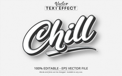 Chill — minimalistyczny styl, edytowalny efekt tekstowy, styl czcionki, ilustracja graficzna