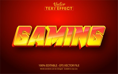 Gaming - Cartoon Style, Editable Text Effect, Font Style, Graphics Illustration
