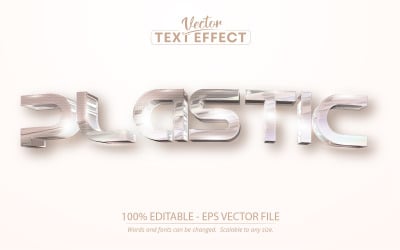 Kunststoff - Faltiger Folienstil, bearbeitbarer Texteffekt, Schriftstil, grafische Illustration