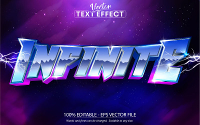 Oändligt - spel och tecknad stil, redigerbar texteffekt, teckensnittsstil, grafikillustration