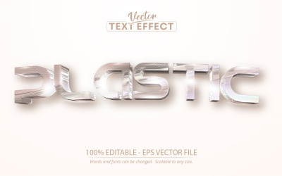 Plast - skrynklig foliestil, redigerbar texteffekt, teckensnittsstil, grafikillustration