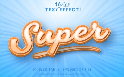 Super - tecknad stil, redigerbar texteffekt, teckensnittsstil, grafikillustration