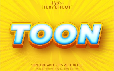 Toon - Estilo de dibujos animados, Efecto de texto editable, Estilo de fuente, Ilustración gráfica