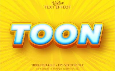 Toon - tecknad stil, redigerbar texteffekt, teckensnittsstil, grafikillustration